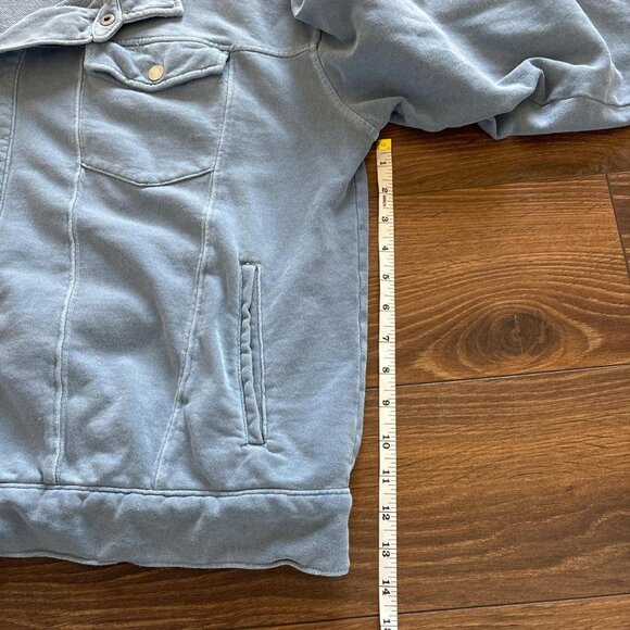Fabletics blue 100% cotton button up shacket with pockets Size L womens - Picture 5 of 8